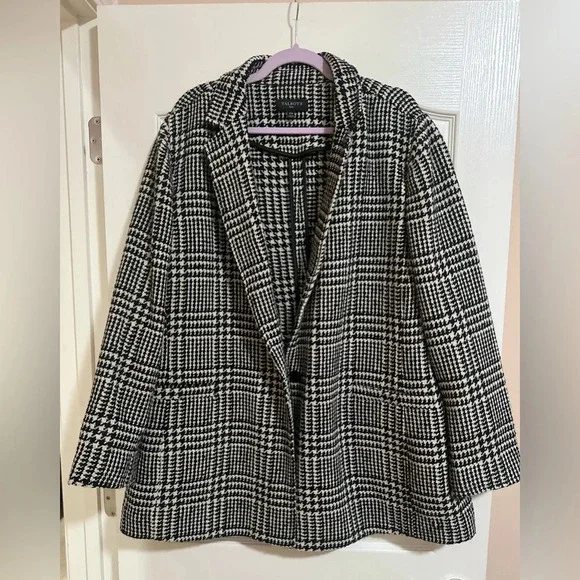 Talbots Women Black and White Plaid Blazer - Picture 9 of 10